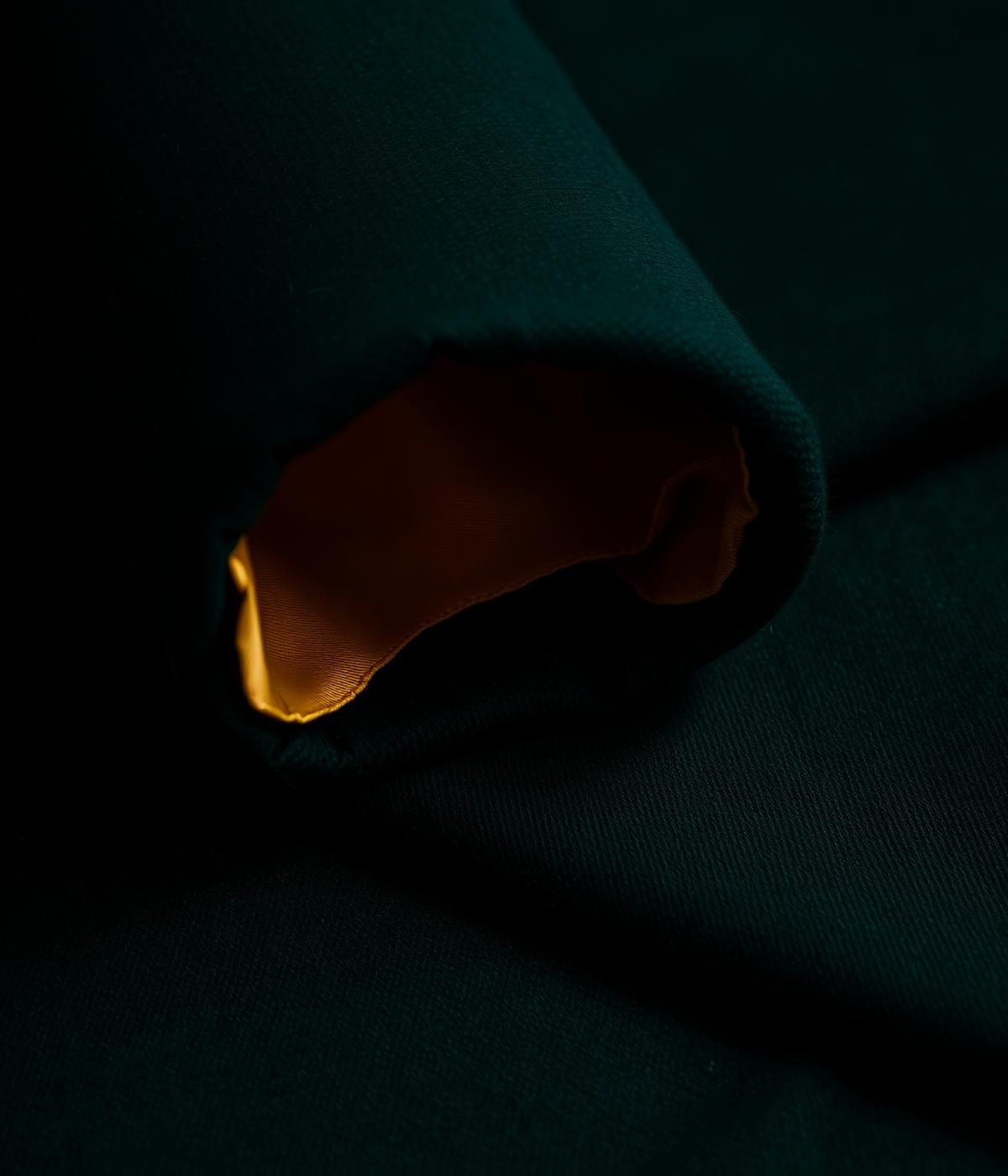 Green wool with gold lining